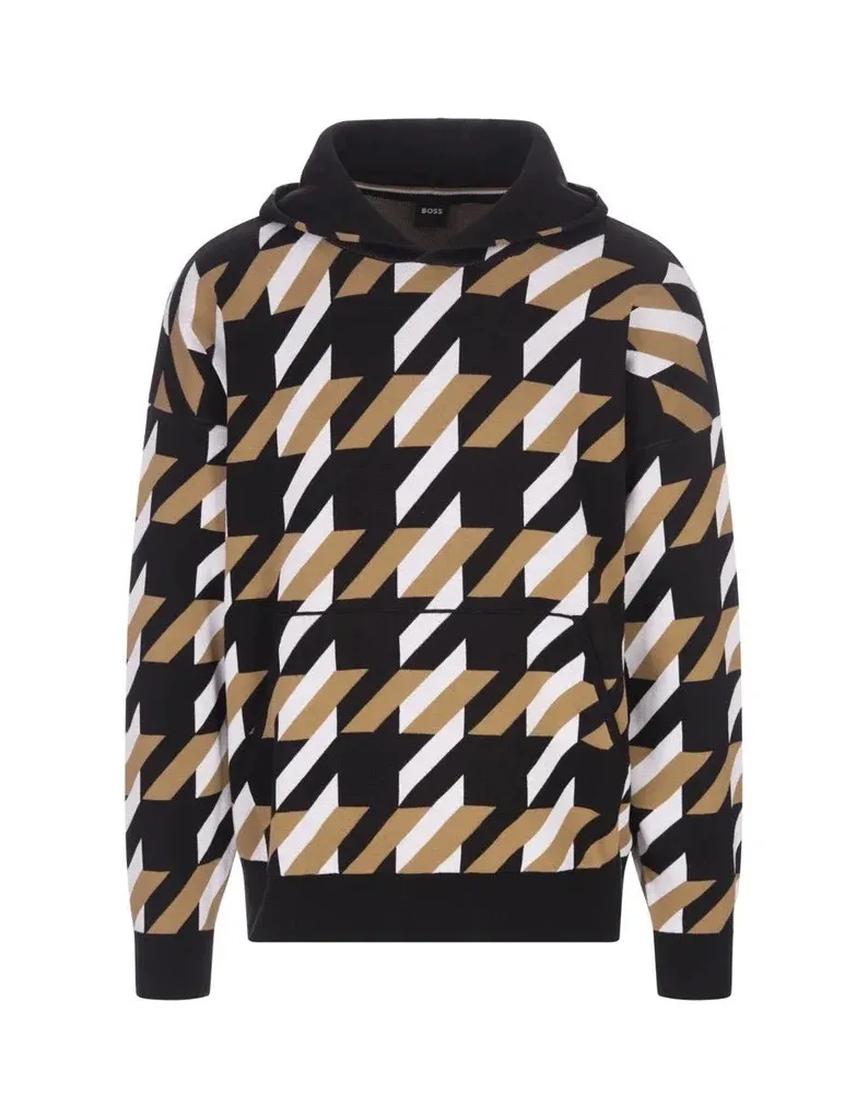 Hugo Boss  |Zigzag Long Sleeves Cotton Hoodies