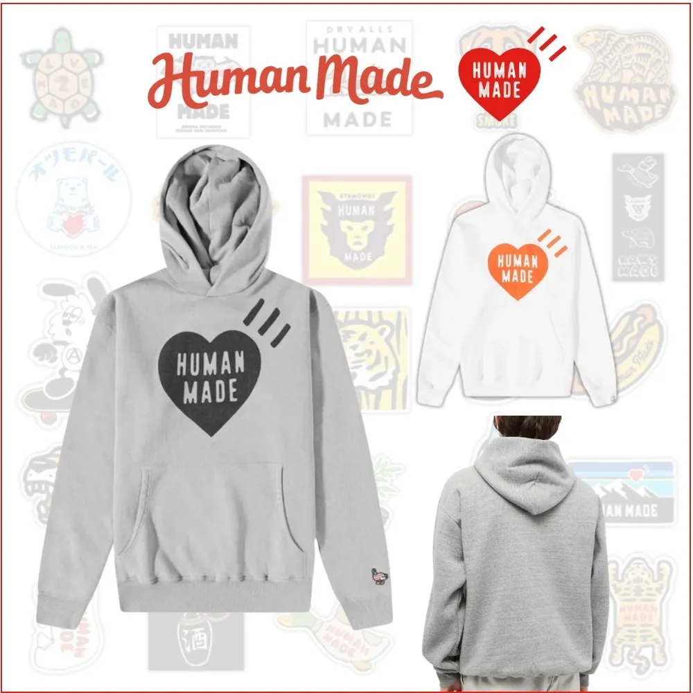 HUMAN MADE  |Heart Plain Cotton Logo Hoodies