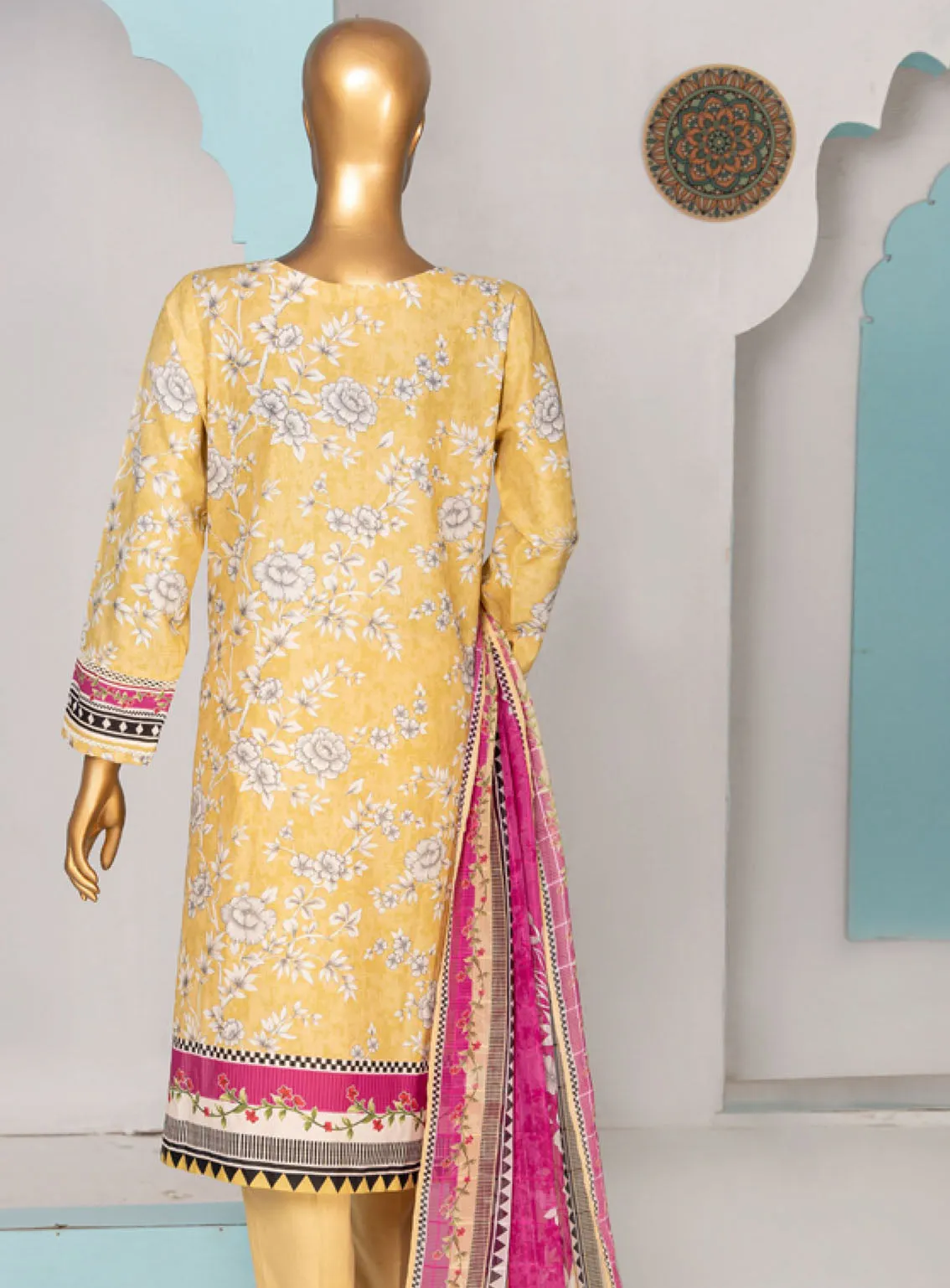 HZ Textile Printkari Embroidered Lawn 3 Piece Stitched Suit - HZ24P PLC-409