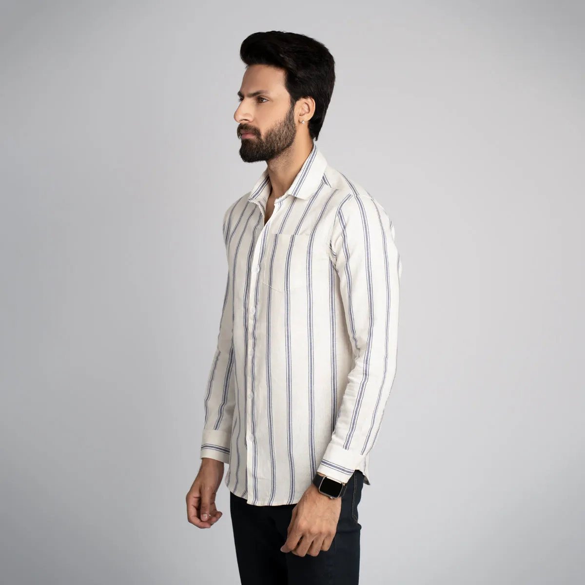 Irish Linen Plain Slim Shirt - HSSM3230008