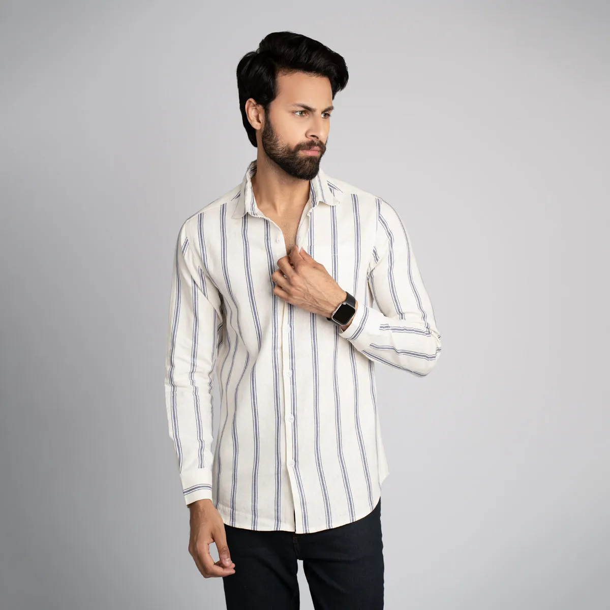 Irish Linen Plain Slim Shirt - HSSM3230008