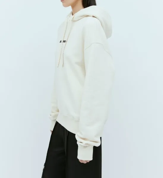 Jil Sander  |Long Sleeves Plain Cotton Logo Hoodies & Sweatshirts