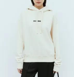 Jil Sander  |Long Sleeves Plain Cotton Logo Hoodies & Sweatshirts