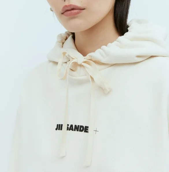 Jil Sander  |Long Sleeves Plain Cotton Logo Hoodies & Sweatshirts