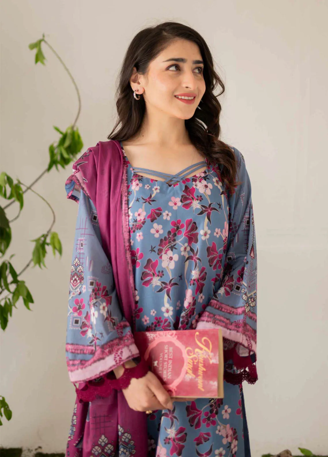 Kaira By Rashid Textile Embroidered Lawn Dupatta 3 Piece Unstitched Suit RT24KEL D-8693