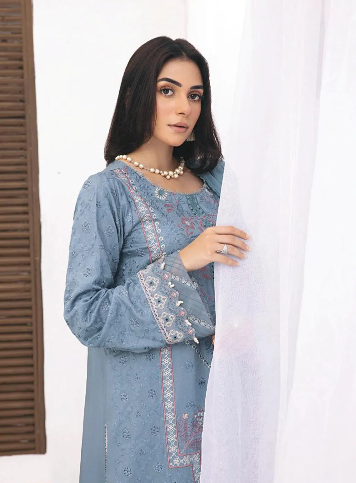 Kastoori By Awwal Embroidered Viscose Unstitched 3 Piece Suit - 10