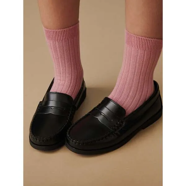 La Coqueta Black Leather Castellanos Loafer Shoes