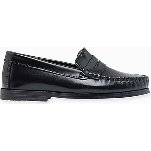 La Coqueta Black Leather Castellanos Loafer Shoes