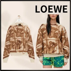 LOEWE  |Street Style Logo Hoodies & Sweatshirts