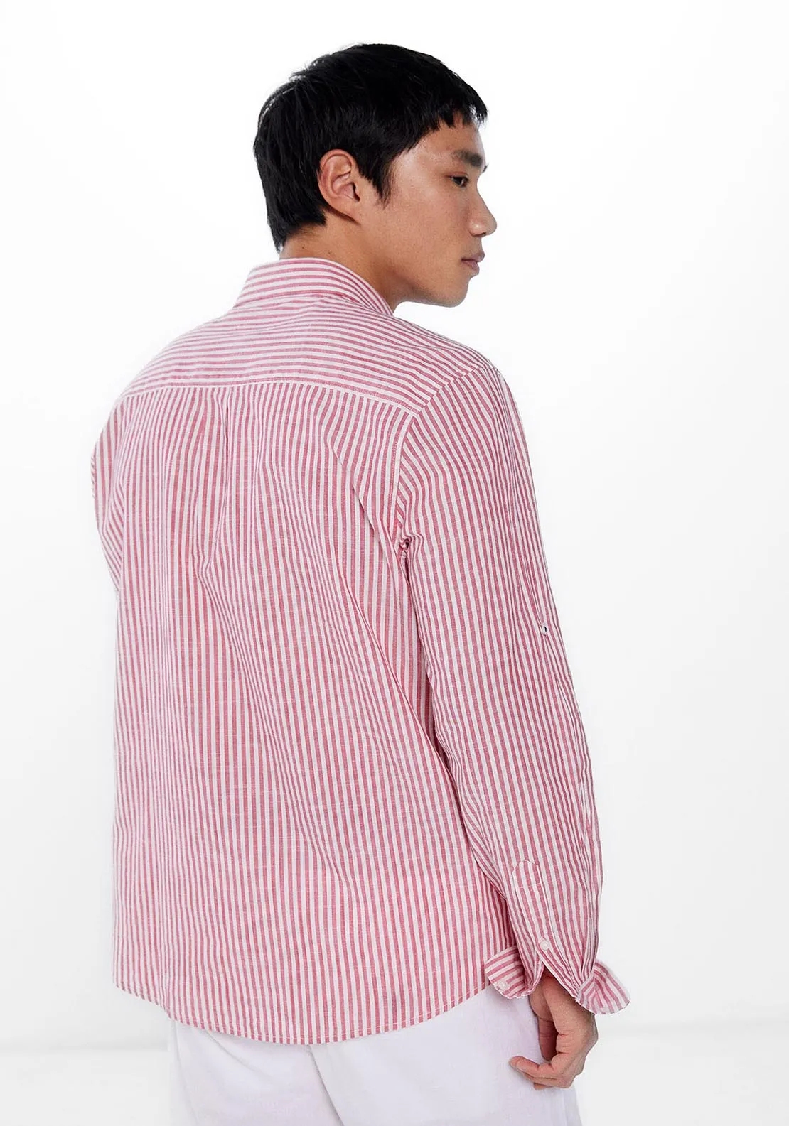 Long Sleeve Stripe Shirt - Red