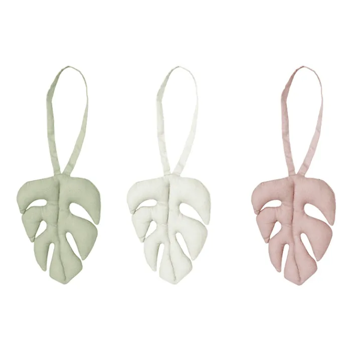 Lorena Canals Baby Set Of Three Monstera Baby Rattle Toy Hangers