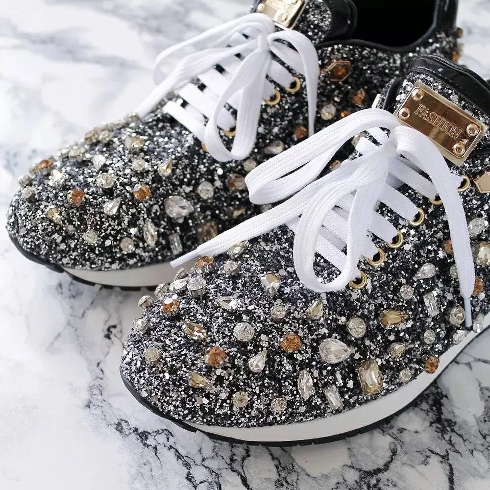 Luxury Glam Crystallized Sparkly Sneakers