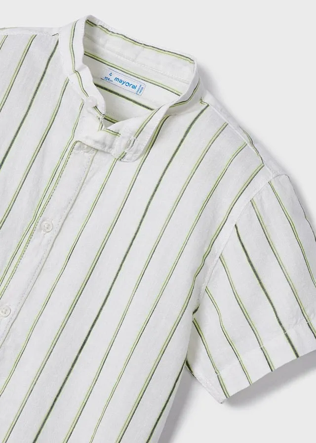 Mayoral Stripes s/s shirt for boy - Green