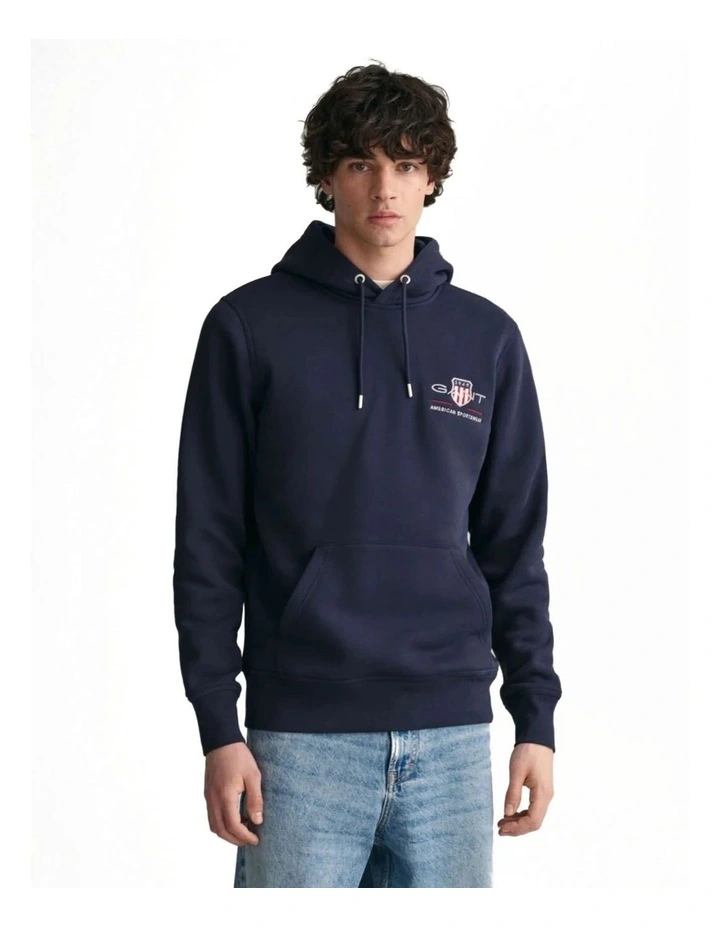 Medium Archive Shield Hoodie in Evening Blue