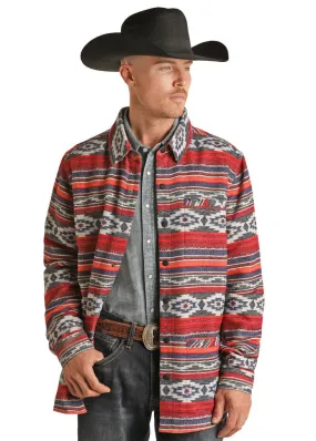 Men's Rock & Roll Aztec Stripe Shirt Jacket