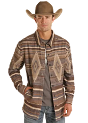 Men's Rock & Roll Cowboy Aztec Shirt Jacket