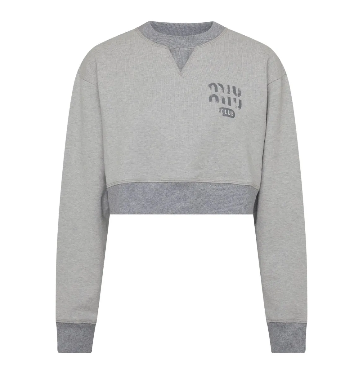 MiuMiu  |Crew Neck Long Sleeves Cotton Logo Hoodies & Sweatshirts