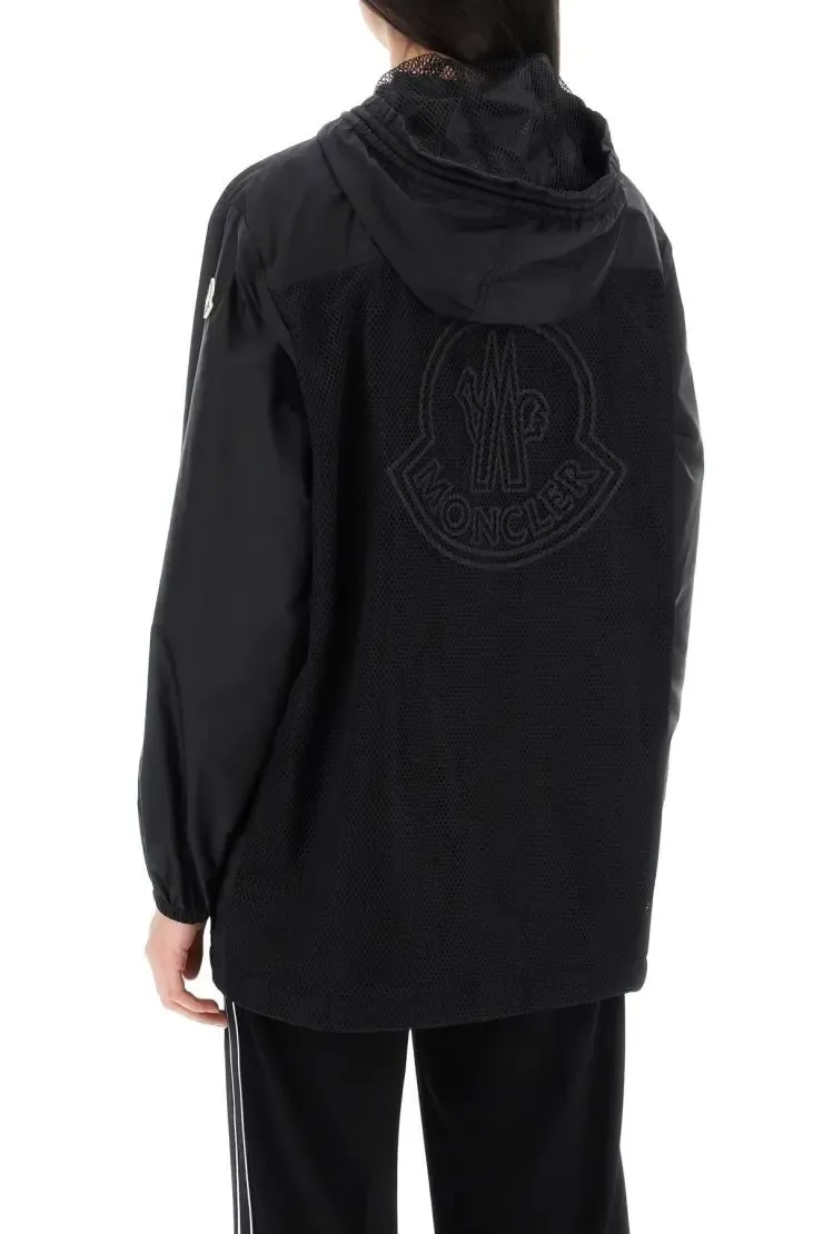 MONCLER  |Nylon Long Sleeves Logo Hoodies & Sweatshirts