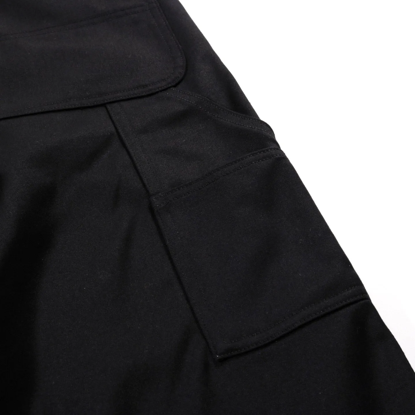 MONITALY DROP CROTCH PAINTER PANTS VANCLOTH SATEEN BLACK