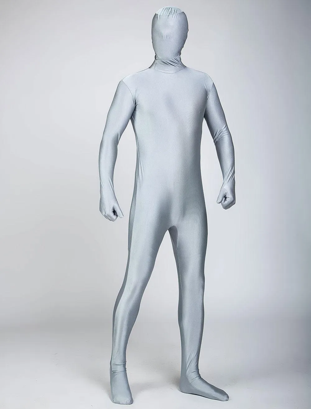 Morph Suit Grey Lycra Spandex Fabric Zentai Suit Unisex Full Body Suit