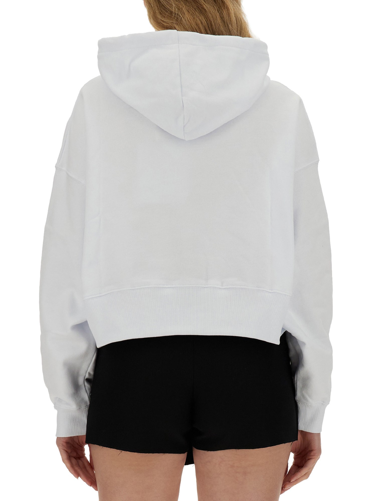 MSGM    COTTON SWEATSHIRT WITH LOGO PRINT