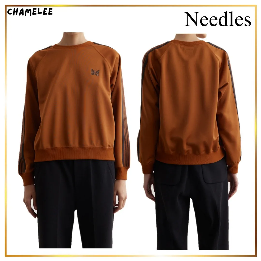 Needles  |Crew Neck Long Sleeves Plain Hoodies & Sweatshirts