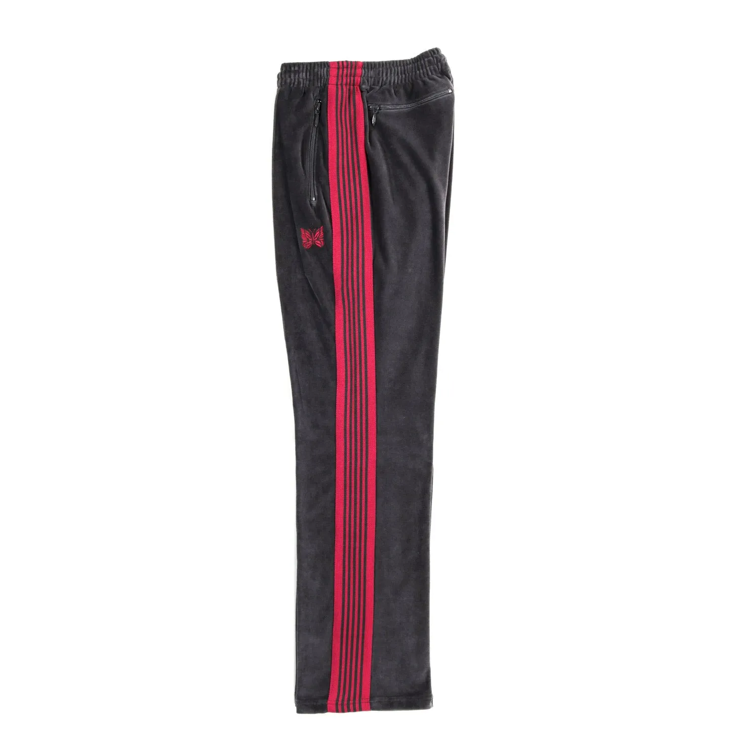 NEEDLES NARROW TRACK PANT VELOUR CHARCOAL