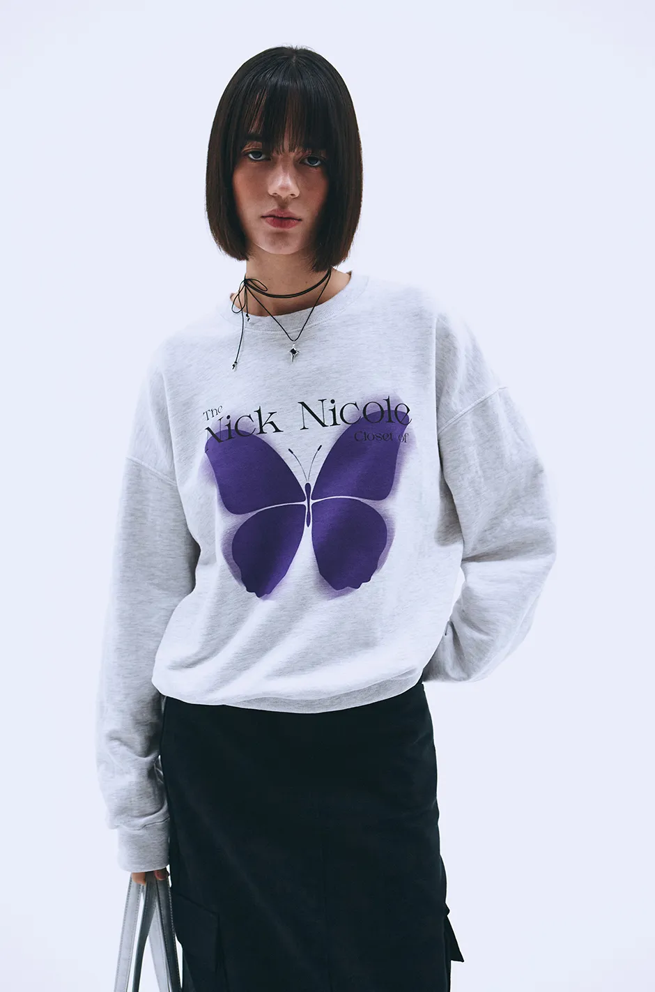 NICK&NICOLE  |U-Neck Long Sleeves Hoodies & Sweatshirts