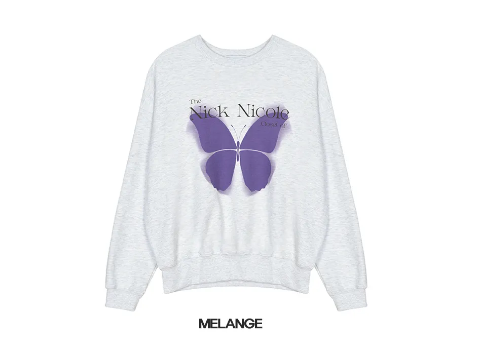 NICK&NICOLE  |U-Neck Long Sleeves Hoodies & Sweatshirts