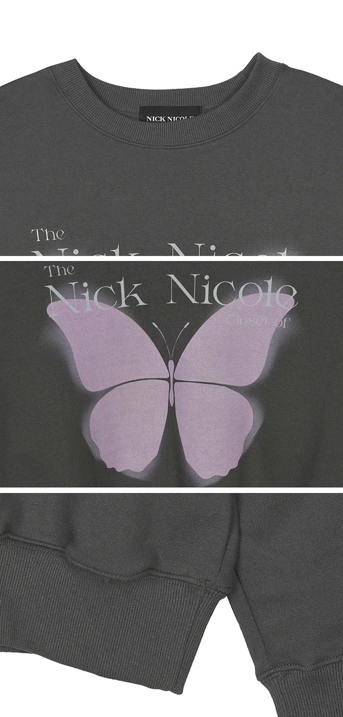 NICK&NICOLE  |U-Neck Long Sleeves Hoodies & Sweatshirts