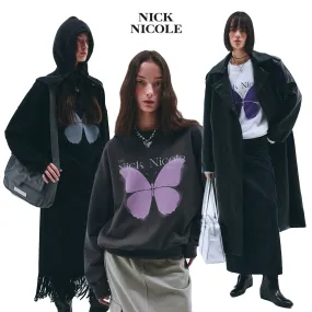 NICK&NICOLE  |U-Neck Long Sleeves Hoodies & Sweatshirts