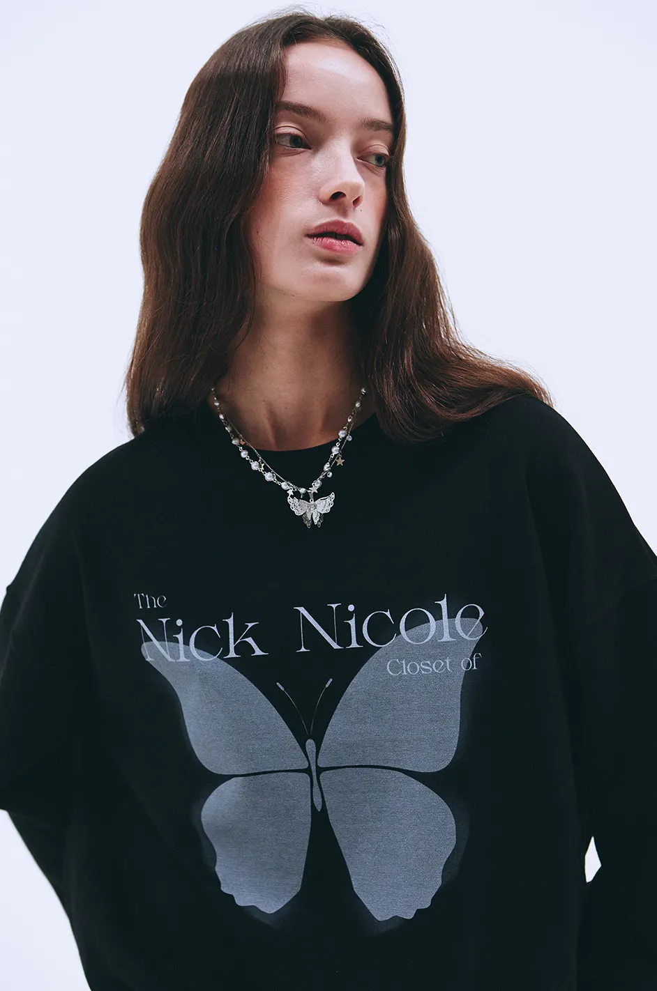 NICK&NICOLE  |U-Neck Long Sleeves Hoodies & Sweatshirts