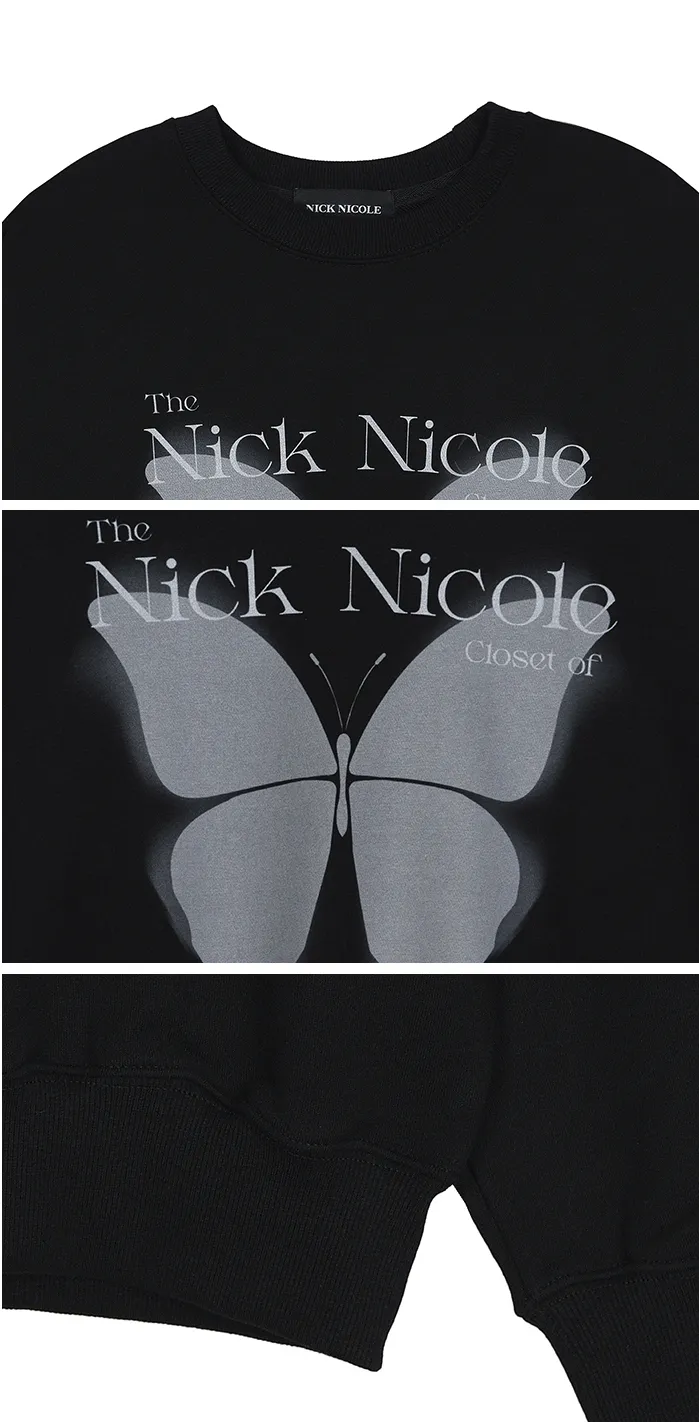 NICK&NICOLE  |U-Neck Long Sleeves Hoodies & Sweatshirts