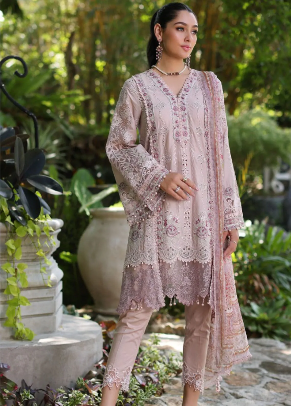 Noor by Saadia Asad Luxury Chikankari Lawn Unstitched 3Pc Suit D-03A