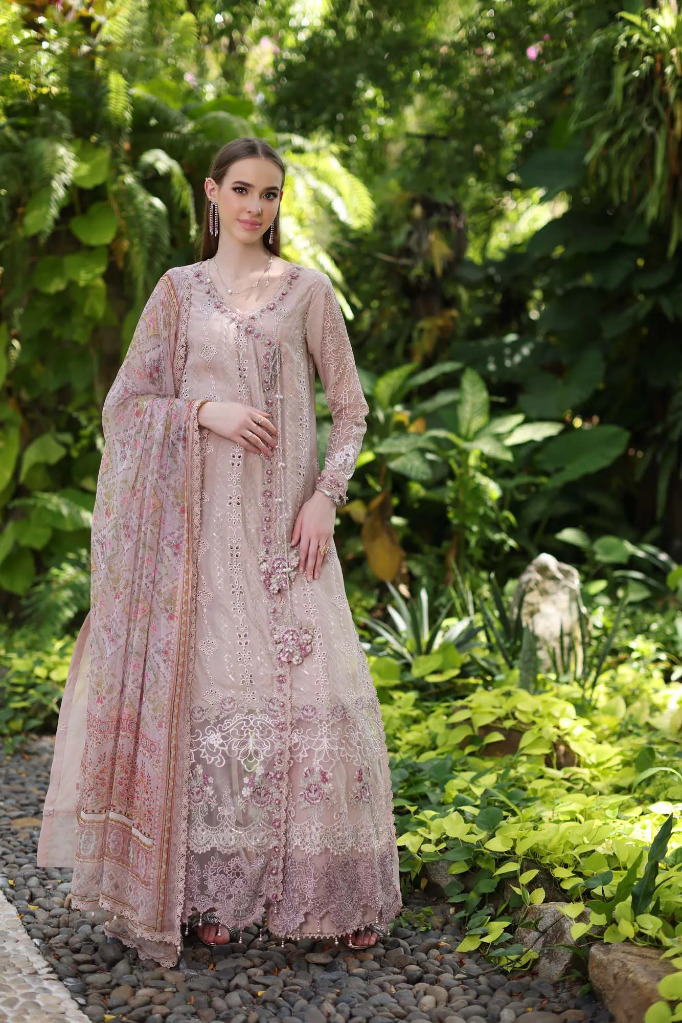 Noor by Saadia Asad Luxury Chikankari Lawn Unstitched 3Pc Suit D-03A