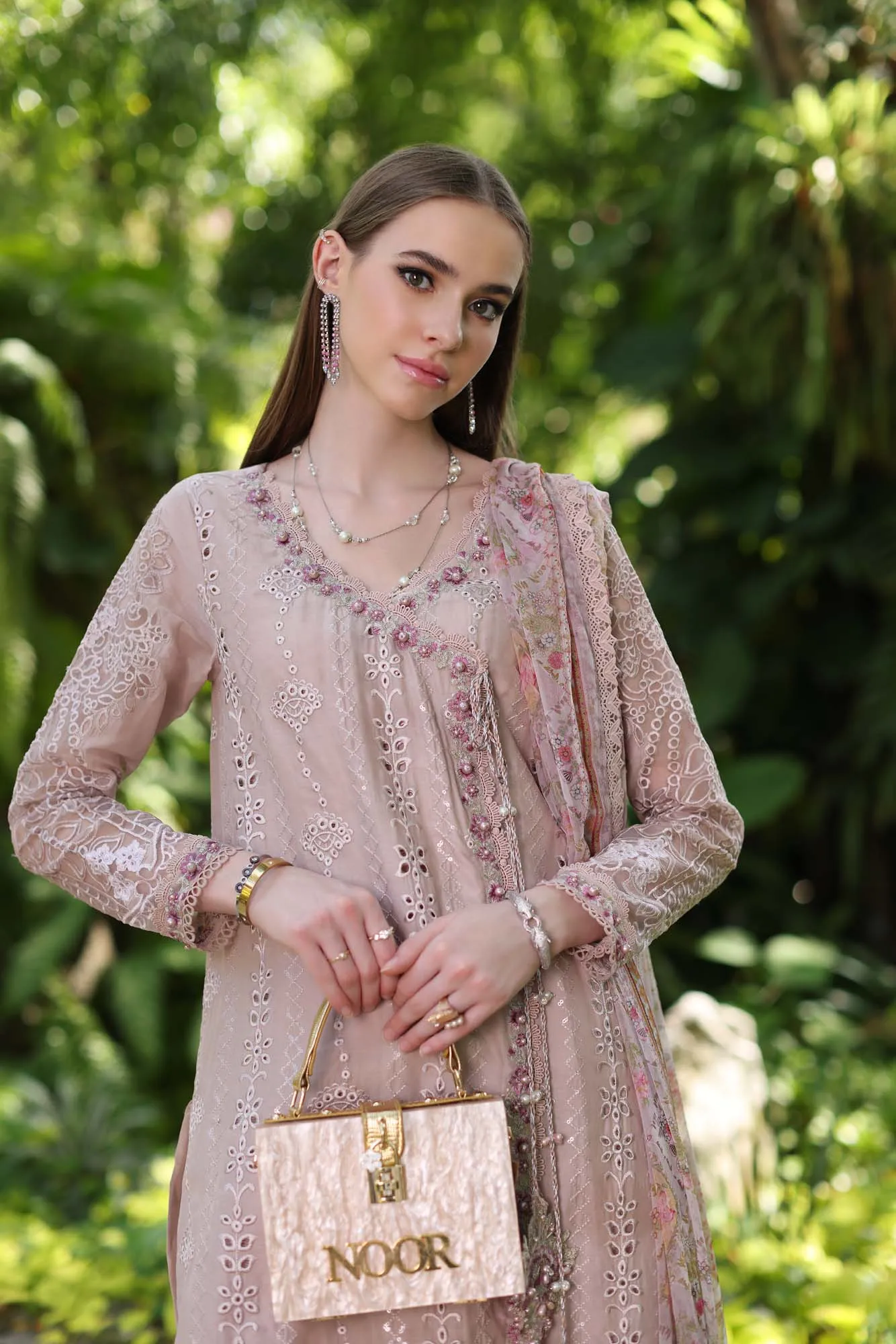 Noor by Saadia Asad Luxury Chikankari Lawn Unstitched 3Pc Suit D-03A