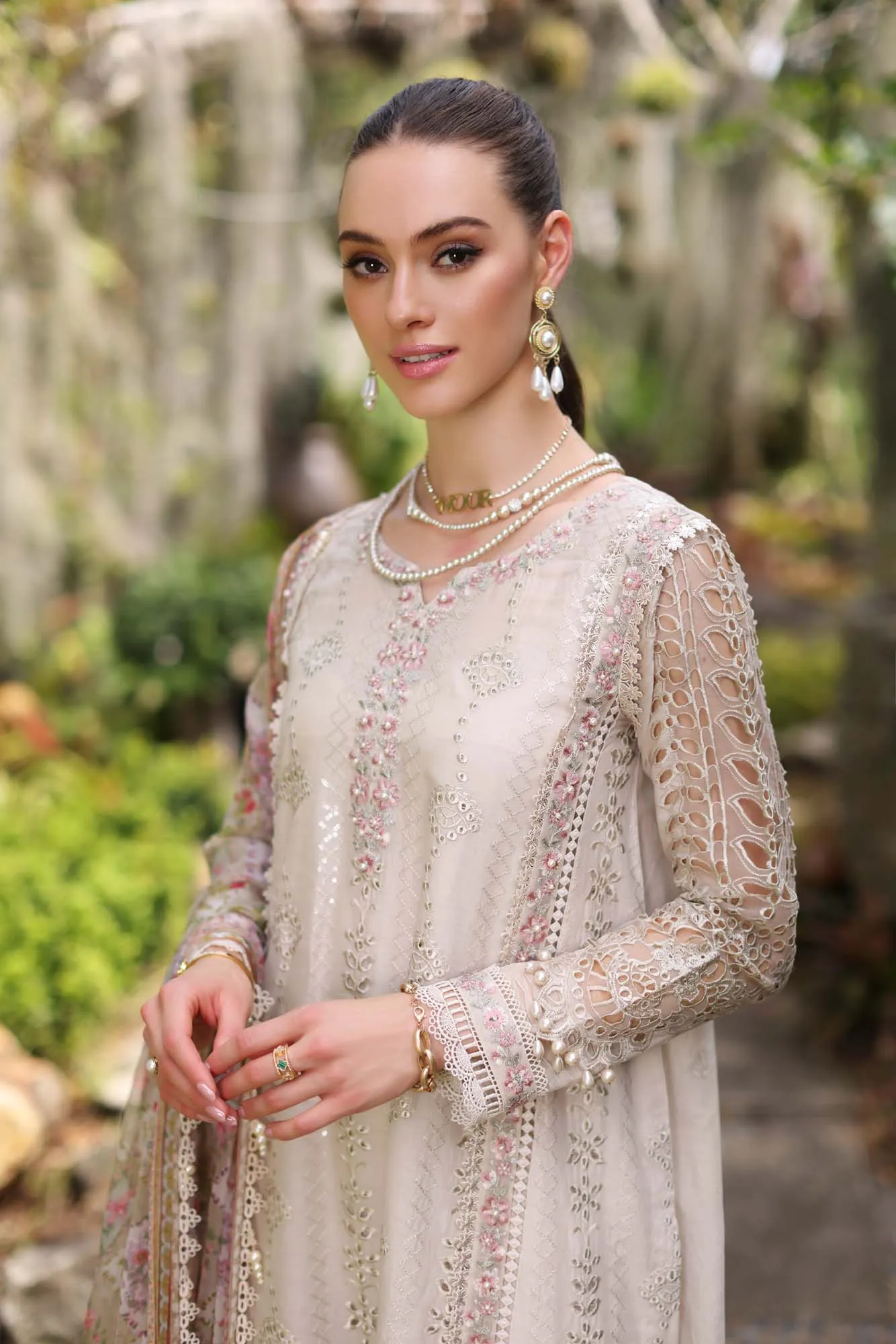 Noor by Saadia Asad Luxury Chikankari Lawn Unstitched 3Pc Suit D-03B