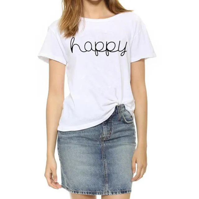 Nothing Letter Rose Printed Female Harajuku T-Shirt for Summer