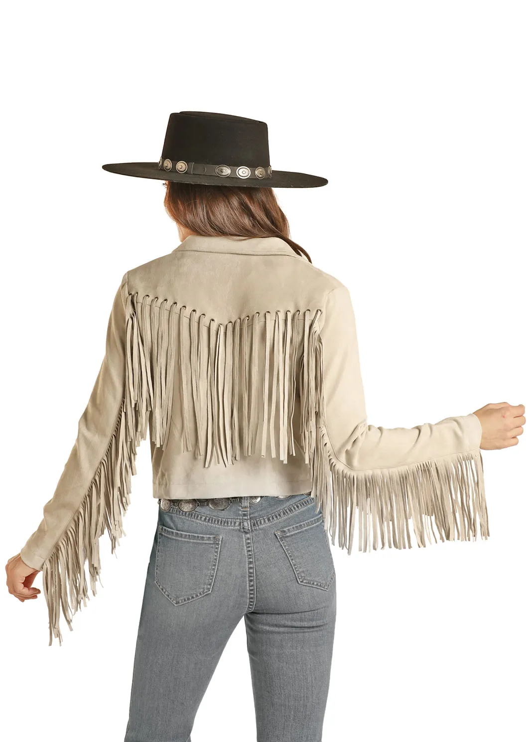 Panhandle Slim Womens Micro Suede Fringe Jacket