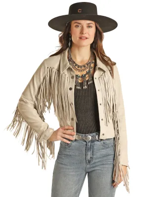 Panhandle Slim Womens Micro Suede Fringe Jacket