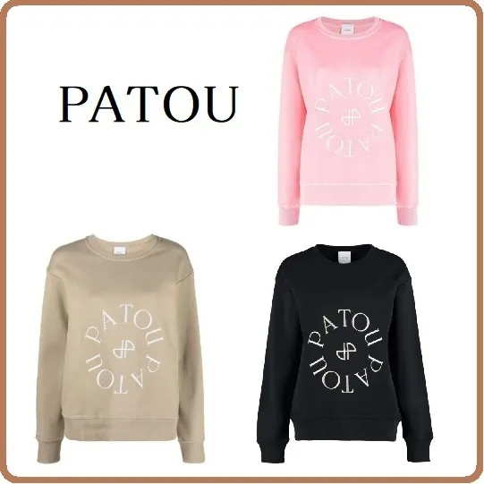 PATOU  |Long Sleeves Plain Medium Logo Hoodies & Sweatshirts