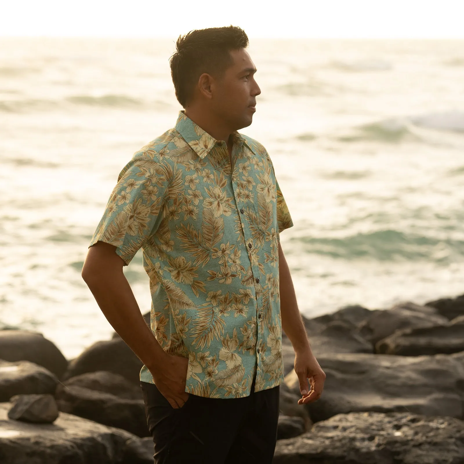 Pen & Ink Botanical Aloha Shirt