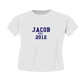 Personalised Established Blue Text Tshirt 5-6 years