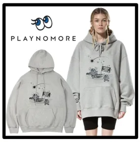 PLAYNOMORE  |Street Style Logo Hoodies & Sweatshirts