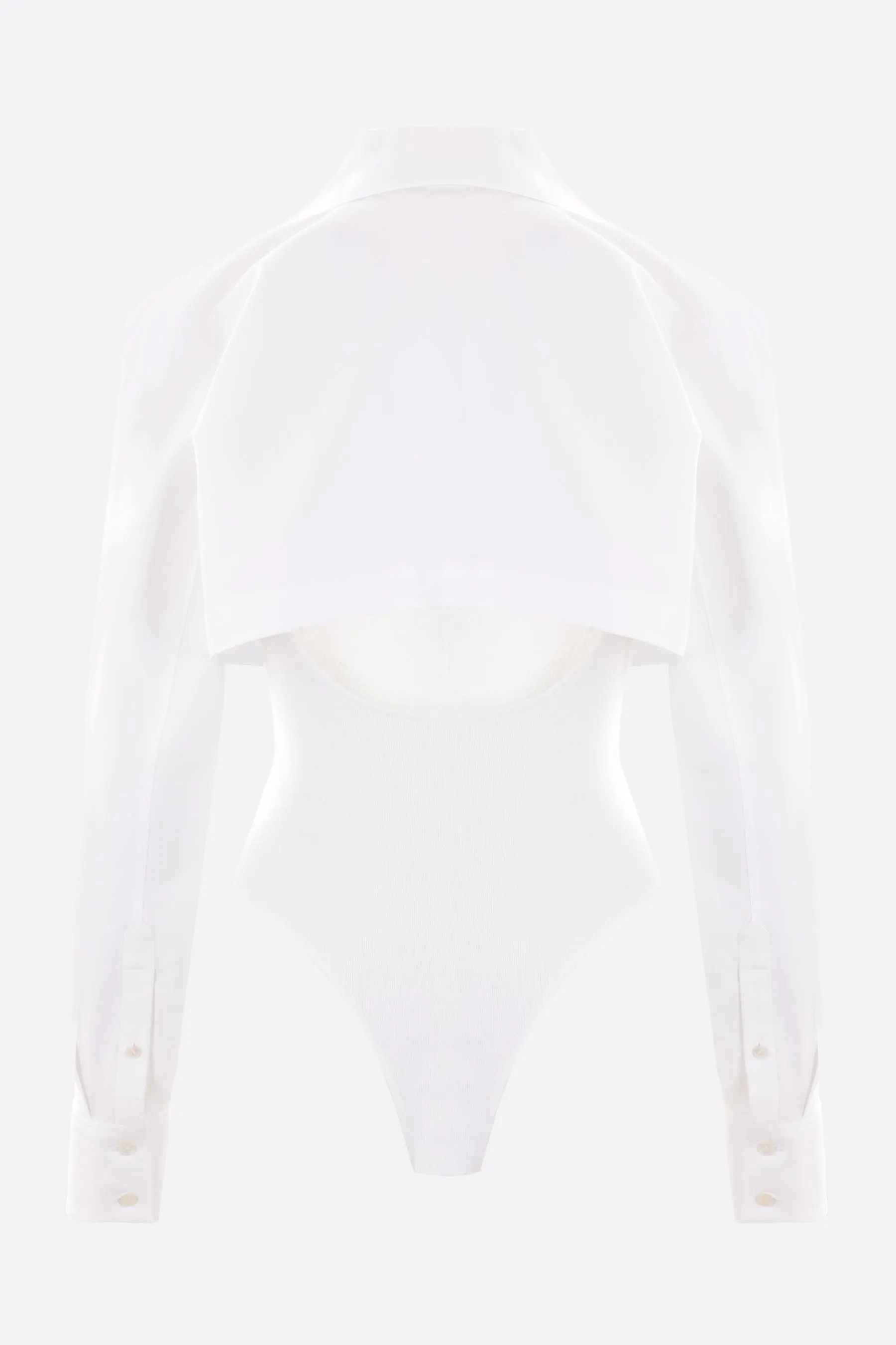 poplin and jersey body-shirt