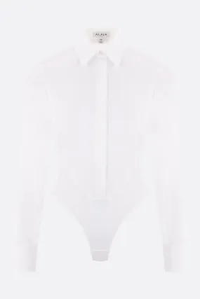 poplin and jersey body-shirt