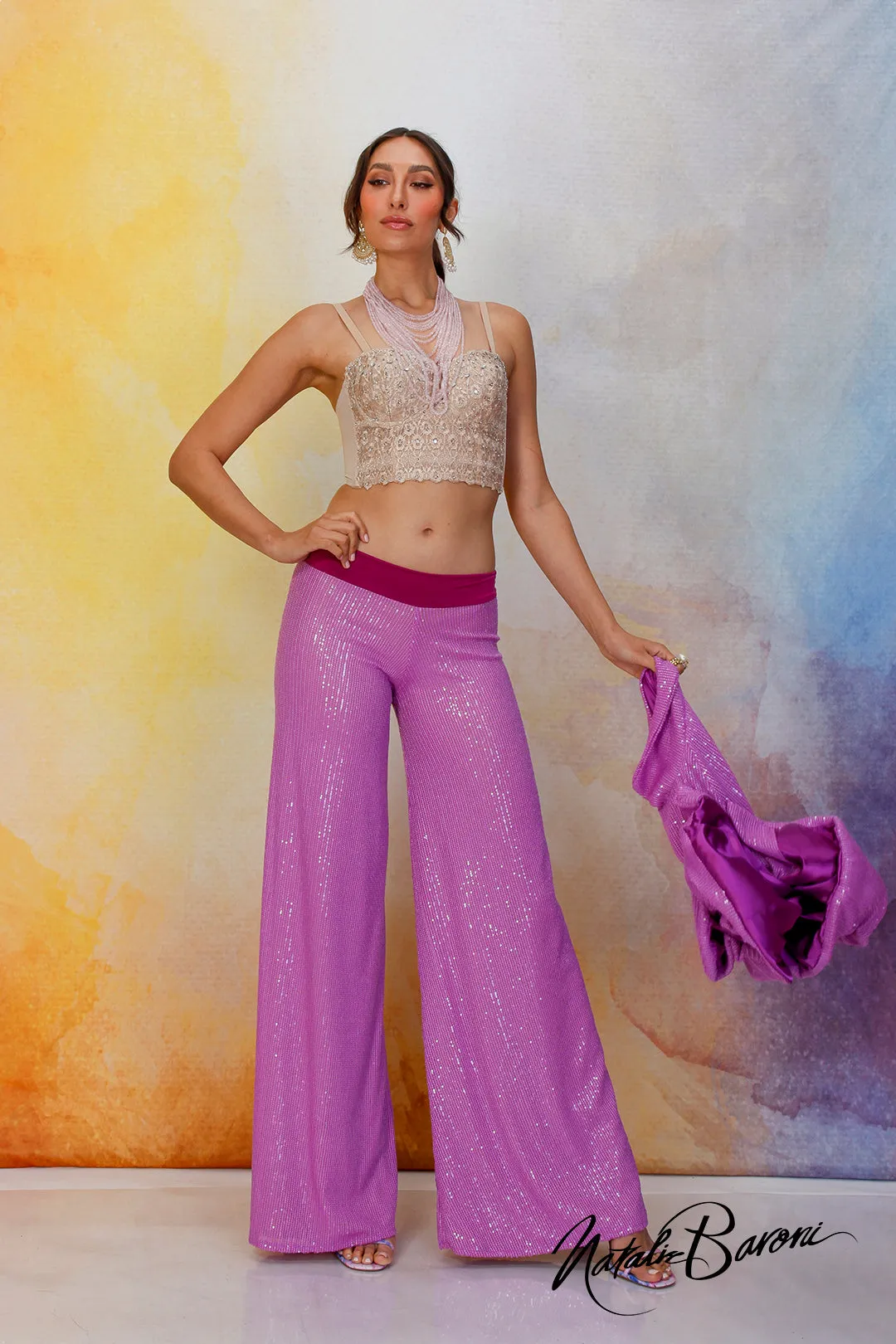 Purple Palazzo Pant - La Scala