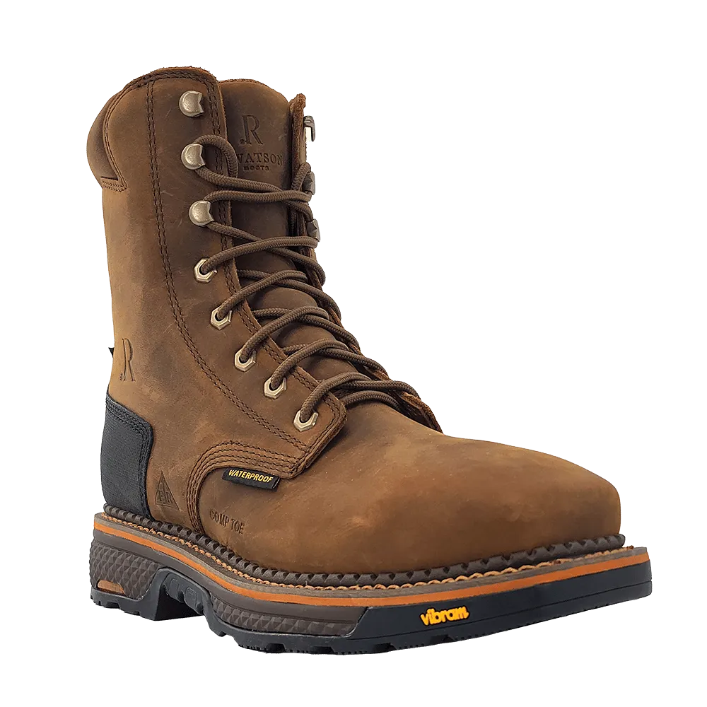 R. Watson Men's 8 Peanut Cowhide Waterproof Work Boots