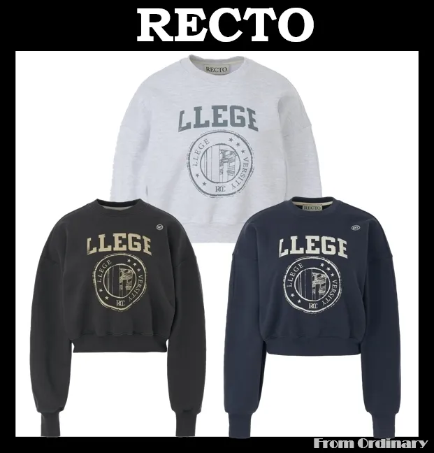 RECTO  |Street Style Logo Hoodies & Sweatshirts