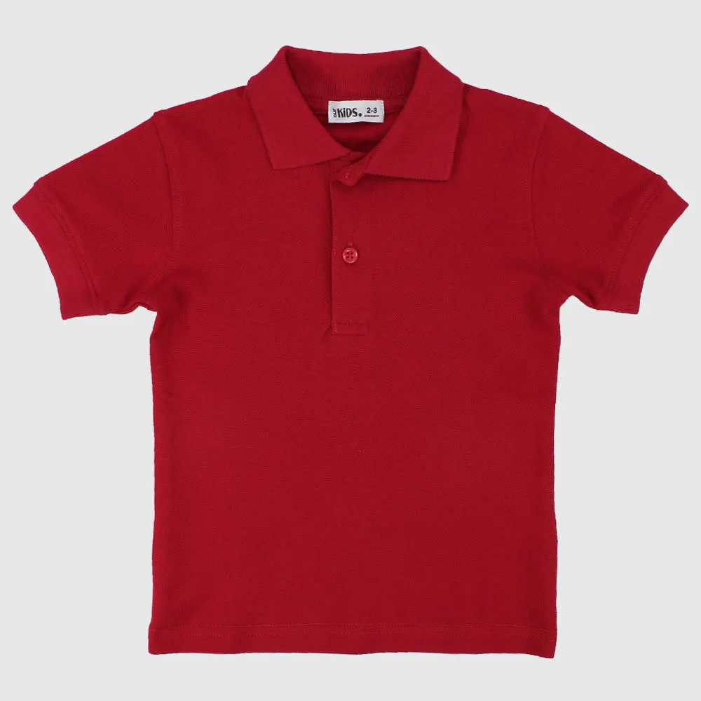 Red Short-Sleeved Polo Shirt